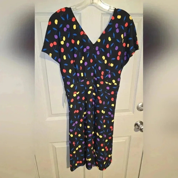 NWT ModCloth Forever at Ease Mini Dress Black Cherry Bomb Recycled Poly Size L - Picture 8 of 10
